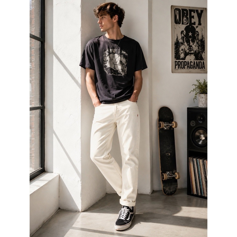 BDG Urban Outfitters Men's Straight Jeans 32x32 Cream Ecru 100% Cotton Denim